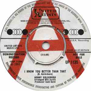 Bobby Goldsboro - I Know You Better Than That download free