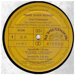 Franz Xaver Richter - Drei Triosonaten download free